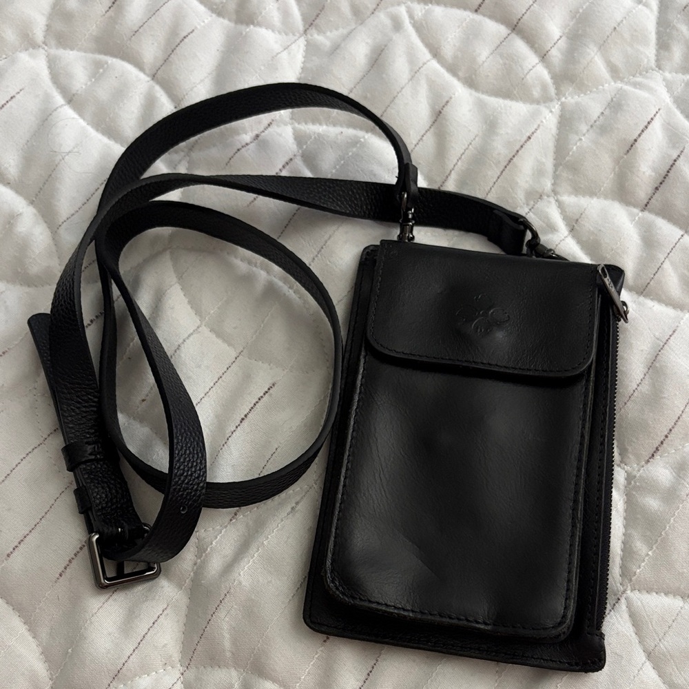 Patricia Nash Black Leather Belt Bag